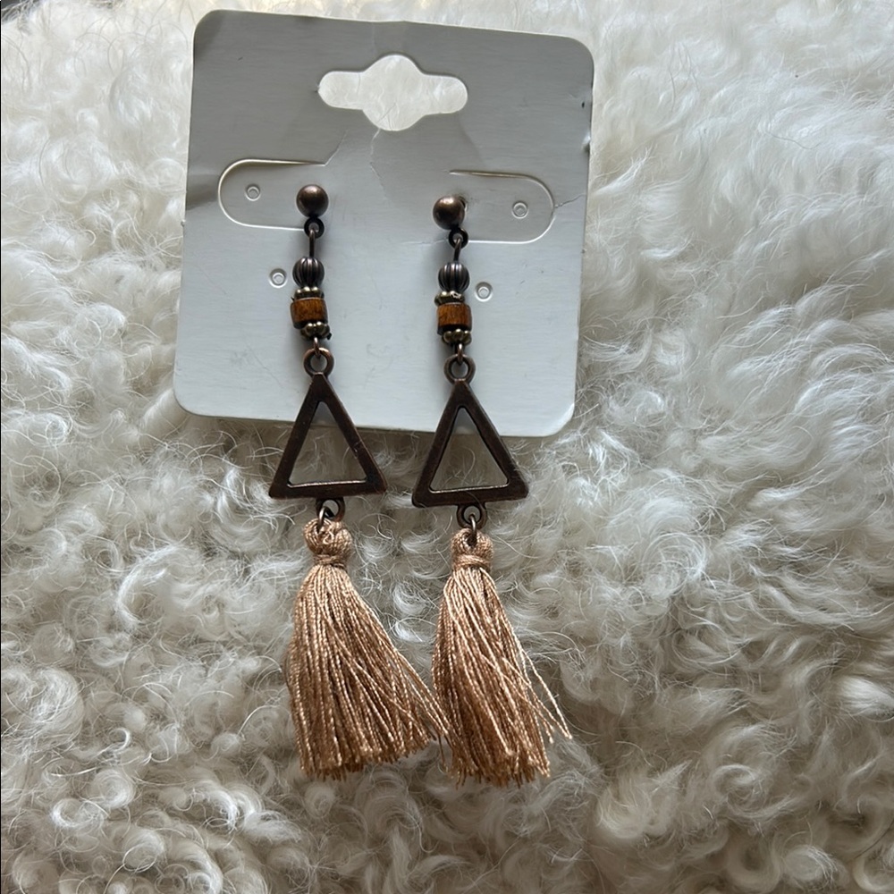 Elegant Tassel Triangle Earrings
